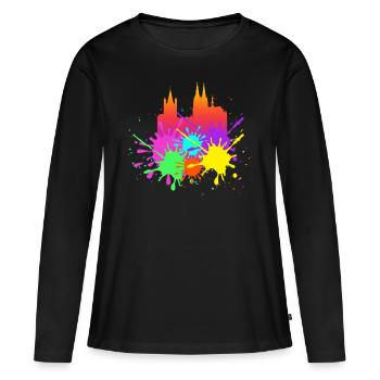 Carnaval de Cologne - T-shirt manches longues Premium bio Femme - noir - Devant - Julia (174cm)