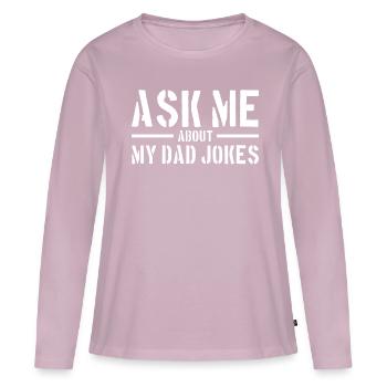 papa - T-shirt manches longues Premium bio Femme - rose poudré - Devant - Julia (174cm)