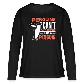 manchot - T-shirt manches longues Premium bio Femme - noir - Devant - Julia (174cm)
