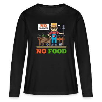 Landwirtschaft Bewusstsein Vieh Züchter Bauer - Frauen Premium Bio Langarmshirt - Schwarz - Vorne - Julia (174cm)