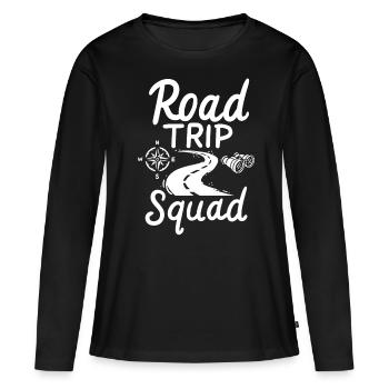 Road Trip - Frauen Premium Bio Langarmshirt - Schwarz - Vorne - Julia (174cm)