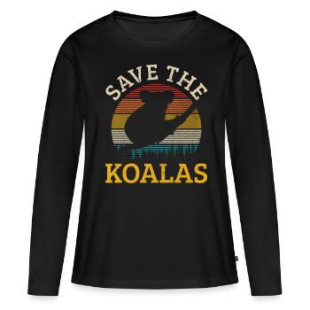 Koala bear - Women's Premium Organic Long Sleeve Shirt - black - Front - Julia (174cm)