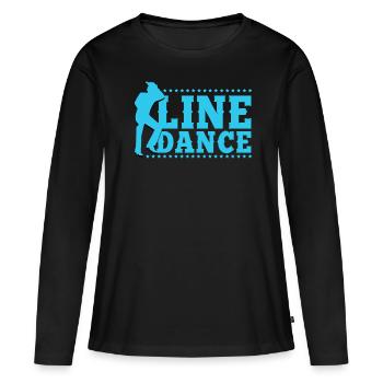 Linedance, Line dance Linedancer - T-shirt manches longues Premium bio Femme - noir - Devant - Julia (174cm)