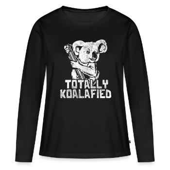 Koala eucalyptus gift - Women's Premium Organic Long Sleeve Shirt - black - Front - Julia (174cm)
