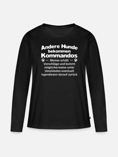 Hunde Hundehalter Hundebesitzer - Frauen Premium Bio Langarmshirt - Schwarz