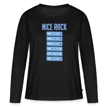 Administrateur de réseau informatique Serveur informatique - T-shirt manches longues Premium bio Femme - noir - Devant - Julia (174cm)