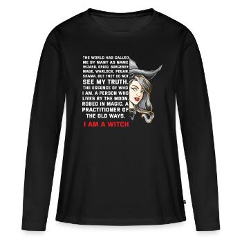 Je suis une sorcière je suis une sorcière - T-shirt manches longues Premium bio Femme - noir - Devant - Julia (174cm)