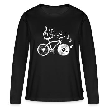 Fahrrad Musik - Frauen Premium Bio Langarmshirt - Schwarz - Vorne - Julia (174cm)