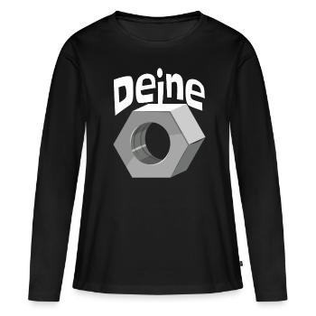 Deine Mutter Schraubenmutter Schlosser Handwerker - Frauen Premium Bio Langarmshirt - Schwarz - Vorne - Julia (174cm)