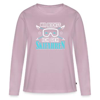 Apres Ski Skifahrer Skifahren - Frauen Premium Bio Langarmshirt - Altrosa - Vorne - Julia (174cm)