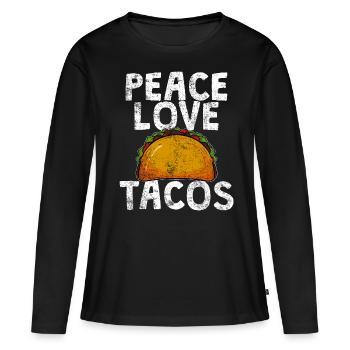 tacos - T-shirt manches longues Premium bio Femme - noir - Devant - Julia (174cm)