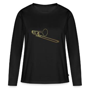 Trombone trombone - T-shirt manches longues Premium bio Femme - noir - Devant - Julia (174cm)