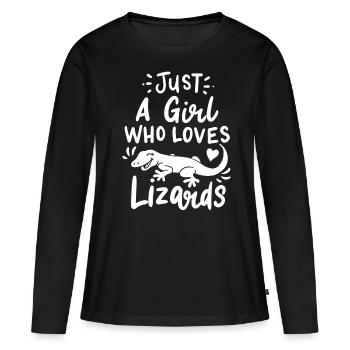 Terrarium de reptiles Gecko - T-shirt manches longues Premium bio Femme - noir - Devant - Julia (174cm)
