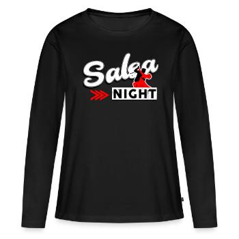 salsa - T-shirt manches longues Premium bio Femme - noir - Devant - Julia (174cm)