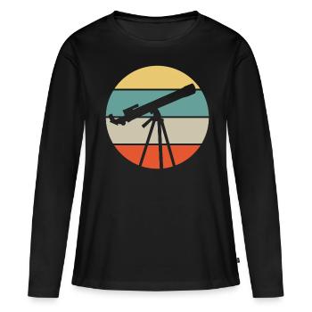 Astronomie du télescope - T-shirt manches longues Premium bio Femme - noir - Devant - Julia (174cm)