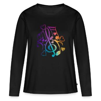 Clef music - Women's Premium Organic Long Sleeve Shirt - black - Front - Julia (174cm)