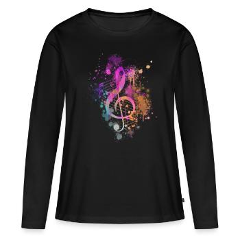 Clef composer - Women's Premium Organic Long Sleeve Shirt - black - Front - Julia (174cm)