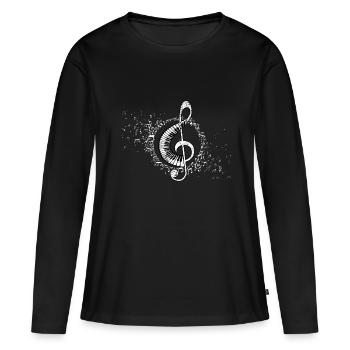 clef - Women's Premium Organic Long Sleeve Shirt - black - Front - Julia (174cm)