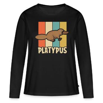 ornithorynque - T-shirt manches longues Premium bio Femme - noir - Devant - Julia (174cm)