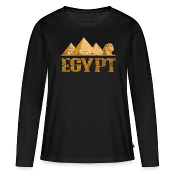Pyramides d'Egypte - T-shirt manches longues Premium bio Femme - noir - Devant - Julia (174cm)