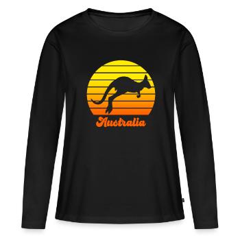 Australien Backpacker Land - Frauen Premium Bio Langarmshirt - Schwarz - Vorne - Julia (174cm)