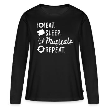 musical - T-shirt manches longues Premium bio Femme - noir - Devant - Julia (174cm)