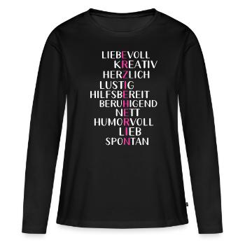 Erzieherin Kindergarten und Erziehung - Frauen Premium Bio Langarmshirt - Schwarz - Vorne - Julia (174cm)