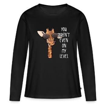 Giraffe Tier Tiere - Frauen Premium Bio Langarmshirt - Schwarz - Vorne - Julia (174cm)
