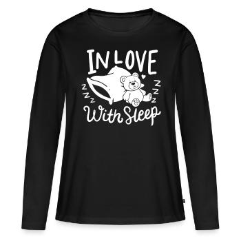 Dormir - T-shirt manches longues Premium bio Femme - noir - Devant - Julia (174cm)