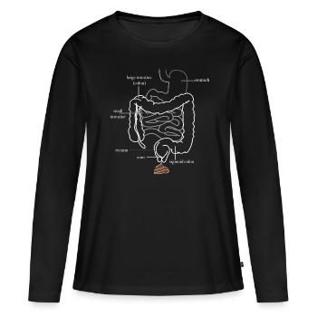 Intestin digestion merde merde excréments drôle - T-shirt manches longues Premium bio Femme - noir - Devant - Julia (174cm)
