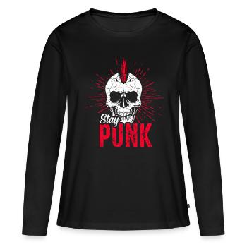 Punk rock musique punk rocker punks punk cadeau - T-shirt manches longues Premium bio Femme - noir - Devant - Julia (174cm)