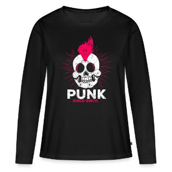 Punk rock musique punk rocker punks punk cadeau - T-shirt manches longues Premium bio Femme - noir - Devant - Julia (174cm)