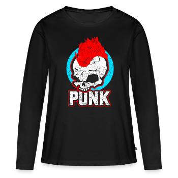 Punk rock musique punk rocker punks punk cadeau - T-shirt manches longues Premium bio Femme - noir - Devant - Julia (174cm)