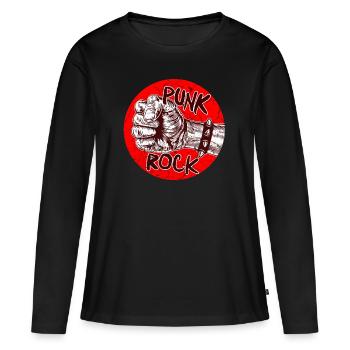 Punk rock musique punk rocker punks punk cadeau - T-shirt manches longues Premium bio Femme - noir - Devant - Julia (174cm)