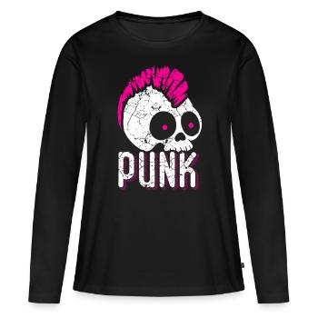 Punk rock musique punk rocker punks punk cadeau - T-shirt manches longues Premium bio Femme - noir - Devant - Julia (174cm)
