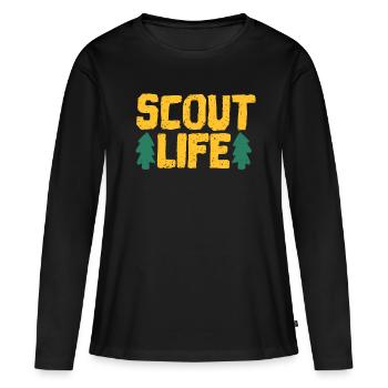 scout - T-shirt manches longues Premium bio Femme - noir - Devant - Julia (174cm)