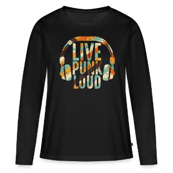 Punk rock punk punker musique rétro punks - T-shirt manches longues Premium bio Femme - noir - Devant - Julia (174cm)