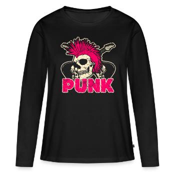 Punk rock punk punker musique rétro punks - T-shirt manches longues Premium bio Femme - noir - Devant - Julia (174cm)