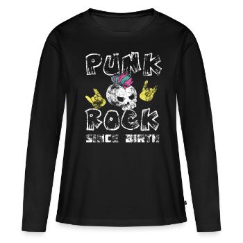 Punk rock punk punker musique rétro punks - T-shirt manches longues Premium bio Femme - noir - Devant - Julia (174cm)