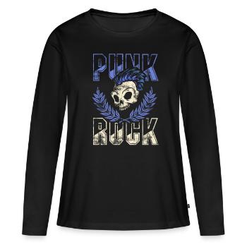 Punk crâne punk rock punks punk rocker - T-shirt manches longues Premium bio Femme - noir - Devant - Julia (174cm)