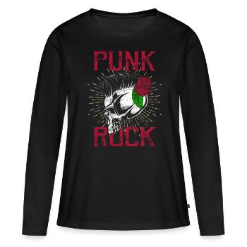 Punk crâne punk rock punks punk rocker - T-shirt manches longues Premium bio Femme - noir - Devant - Julia (174cm)