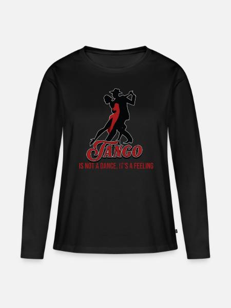 Tango, Tango Tänzer - Frauen Premium Bio Langarmshirt - Schwarz