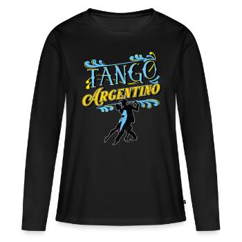 Tango, Tango Tänzer - Frauen Premium Bio Langarmshirt - Schwarz - Vorne - Julia (174cm)