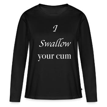 avaler du sperme - T-shirt manches longues Premium bio Femme - noir - Devant - Julia (174cm)