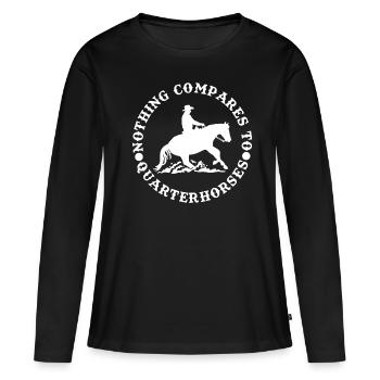 Westernreiten - Frauen Premium Bio Langarmshirt - Schwarz - Vorne - Julia (174cm)