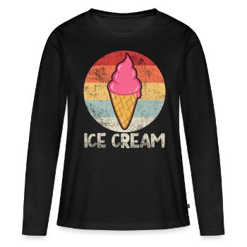 Glace Glace - T-shirt manches longues Premium bio Femme - noir - Devant - Julia (174cm)