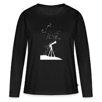 Télescope d'astronomie - T-shirt manches longues Premium bio Femme - noir - Devant - Julia (174cm)