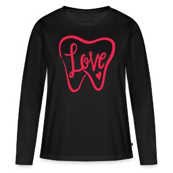 dents - T-shirt manches longues Premium bio Femme - noir - Devant - Julia (174cm)
