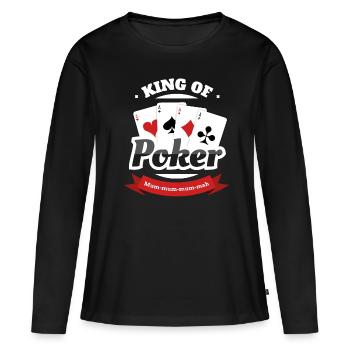 King of Poker Pokerface - T-shirt manches longues Premium bio Femme - noir - Devant - Julia (174cm)