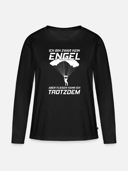 Fallschirmspringen Skydive - Frauen Premium Bio Langarmshirt - Schwarz